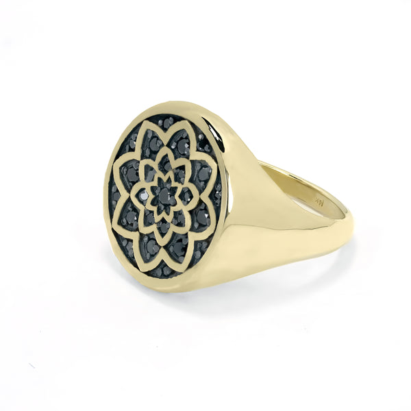 Mandala Style Signet Ring