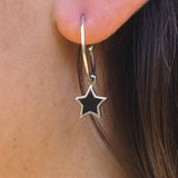 14K Solid Gold Star Shape Hoop Earrings- Unique Hoop Earrings / 14K Gold Hoop Earrings / Hoop Earrings / Hoop Diamond Earrings / Sale - MIUR ART