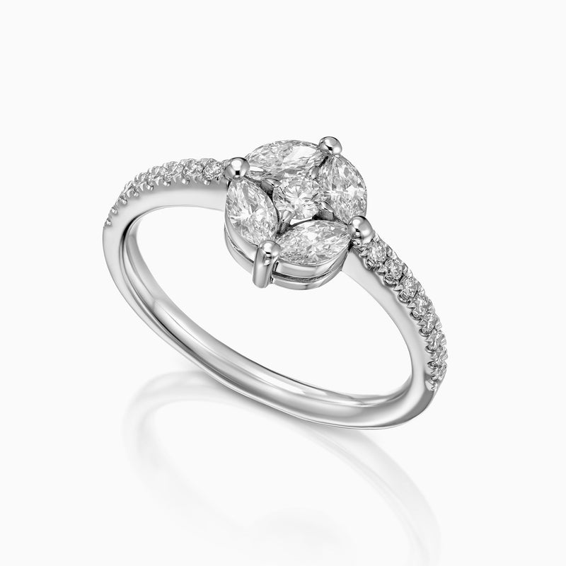 4 Marquise Diamond Engagement Ring - MIUR ART