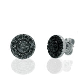 Black Diamond Round Shape Stud Earrings