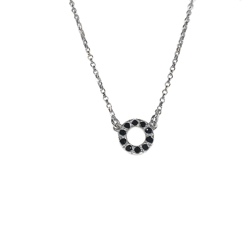Circle Of Life Necklace, 14K Gold, 1/3 CTW Natural Black Diamond Necklace, Circle Necklace, Dainty Diamond Necklace, Necklace for Women - MIUR ART