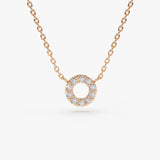 Circle of Life Necklace, Diamond Necklace Round Shape in 14K Solid Gold Available in Rose White or Yellow, Best Gift for Her by MIUR ART - MIUR ART