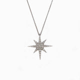 Compass Diamond Necklace, 14K Gold, 1/4 CTW Natural Diamond, Starburst Diamond Necklace, Star Pendant Miur Art Jewelry - MIUR ART