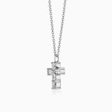 Cross Shape Diamond Necklace - Pear Diamond Cut Cross Necklace in 14k Gold 0.40ct Natural Diamonds, Pendant Cross Necklace Minimalist Style - MIUR ART
