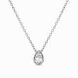 Diamond Drop Necklace, 14K Gold, Bezel Set Diamond, Chain Choker Diamond, Pear Natural Diamond, Middle East Collection By Miur Art Jewelry - MIUR ART