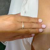 Diamond Engagement Ring Oval Shape in 14K Gold 1/3 CTW Natural Diamond- Minimal Diamond Wedding Ring, Minimalist Diamond Engagement Ring - MIUR ART