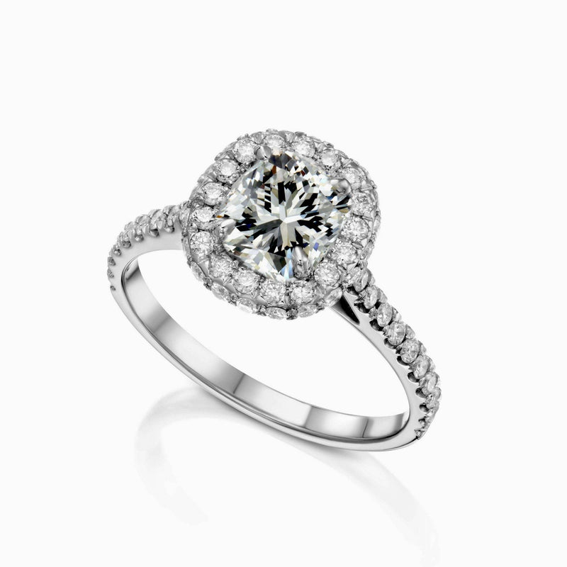 Diamond Ring Cushion Shape in 14K Gold, 0.70CT Diamonds- Cushion Engagement Ring, Cushion Diamond, Cushion Cut Engagement Ring by MIUR ART - MIUR ART