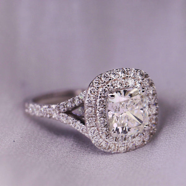 Diamond Ring Cushion Shape in 14K Gold or 18K- Cushion Engagement Ring, Cushion Diamond, Cushion Cut Engagement Ring by MIUR ART - MIUR ART