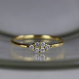 Diamond Ring in 14k Gold 1/5 CT Round Natural Diamonds- Unique Diamond Ring, Stackable Ring, Cluster Ring, Perfect Gift for Your Love One - MIUR ART