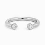 Diamond Ring Open Ring Style in 14K White Rose or Yellow Solid Gold- Dual Diamond Ring, Open Style Ring The Best Gift for Her by MIUR ART - MIUR ART