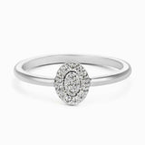 Diamond Ring Oval Shape in 14K Gold- Micro Pave, Trendy White Diamond Ring, Gift for Her, Dainty Diamond Ring Christmas Gift - MIUR ART