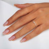 Diamond Ring Star Shape in 14K Gold 1/6 CTW Diamond- Micro Pave Diamond Ring , Trendy Diamond Ring, Sparkly Diamond Ring, Tiny Star Ring - MIUR ART