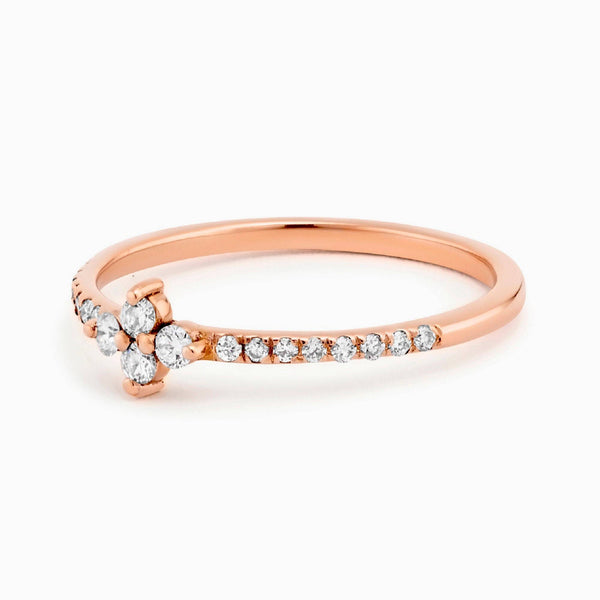 Diamond Ring Star Shape in 14K Gold 1/6 CTW Diamond- Micro Pave Diamond Ring , Trendy Diamond Ring, Sparkly Diamond Ring, Tiny Star Ring - MIUR ART