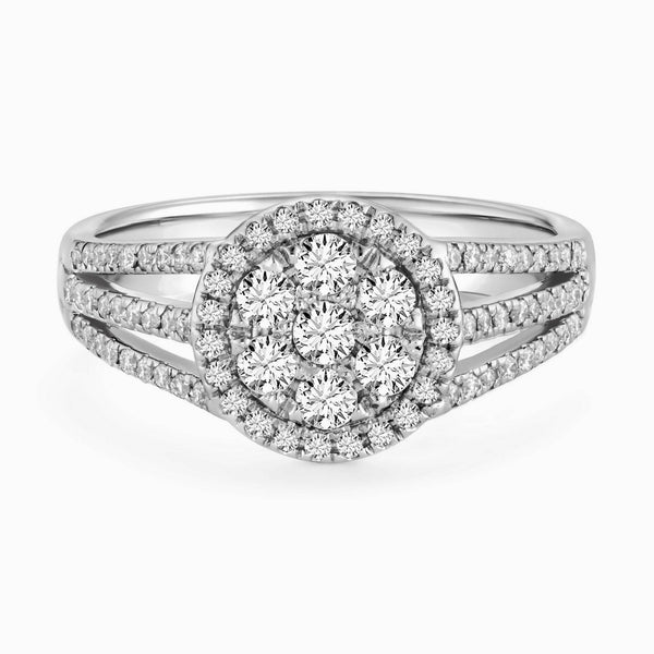 Diamond Ring Vintage Style in 14K or 18K Gold - Pave Signet Ring, Engagement Ring, Wedding Ring for Women, Miur Art Jewelry - MIUR ART