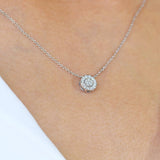 Diamond Round Charm Necklace, 14K Gold, 1/6 CTW Diamond, Gifts for Her, Round Diamond, Minimalist Necklace, Bridal Necklace, Round Pendant - MIUR ART