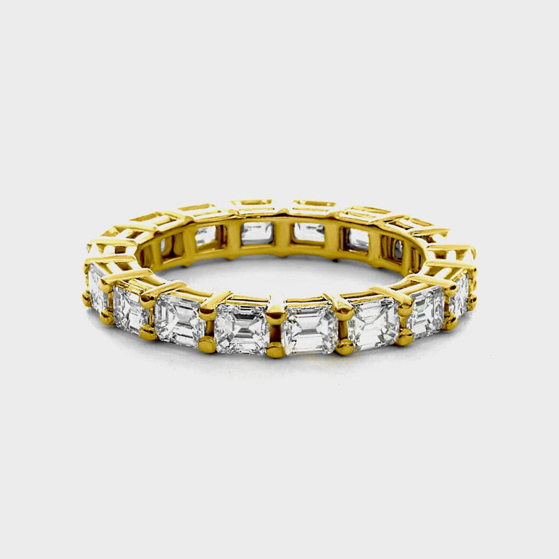 Diamond Wedding Band Emerald Shape in 14K Solid Gold 3.00CT Natural Diamond- Emerald Cut Diamond Eternity Ring, Statement Ring - MIUR ART