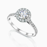 Engagement Ring Round Shape Diamond in 14K Gold 0.80CT Diamond / Wedding Ring / Natural Diamond / Halo Diamond Ring - MIUR ART