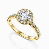 Engagement Ring Round Shape Diamond in 14K Gold 0.80CT Diamond / Wedding Ring / Natural Diamond / Halo Diamond Ring - MIUR ART