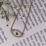 Evil Eye Diamond Necklace / 14k Gold / Diamond Necklace / Eye Necklace / Eye Ring / protection Necklace / Miur Art Jewelry - MIUR ART