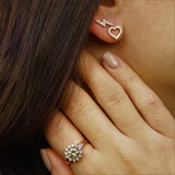 Flash Diamond Stud Earrings in 14K White Rose or Yellow Gold- Single Flash Diamond Earring or Pair Flash Earrings the Best Gift for Her - MIUR ART