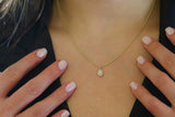 Halo Necklace, Oval Diamond Cut / 14k Gold /Diamond Pendant / Every Day Diamond Oval Necklace / Dainty Diamond Necklace / Oval Necklace - MIUR ART
