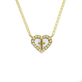 Heart Cross Diamond Necklace