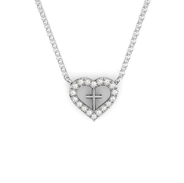 Heart Cross Diamond Necklace