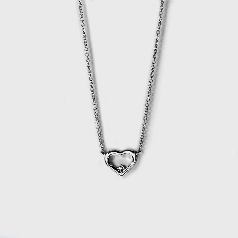 Heart Minimal Diamond Necklace, 14K Gold, 0.05 CTW Natural Diamond, Heart Necklace, Star Necklace for Women By MIUR ART Fine Jewelry - MIUR ART