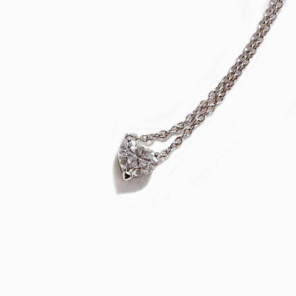 Heart Necklace, Heart Diamond Shape Pendant, Chain Choker Diamond Necklace, Solid Gold Necklace, Bezel Set Solitaire in 14K Gold, Bezel Set - MIUR ART