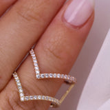 Double Diamond Ring V Shaped