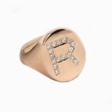Initial Signet Ring Personalized A to Z Capital Letter Statement Elegant Ring Available in 14K or 18K Gold, Valentine’s Day Gift by MIUR ART - MIUR ART