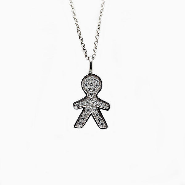 Little Man Necklace, Man Necklace, Diamond Little Man Doll Necklace, Mother's Day, Gift For Mom, Mother Daughter Necklace, Birthday Gift - MIUR ART