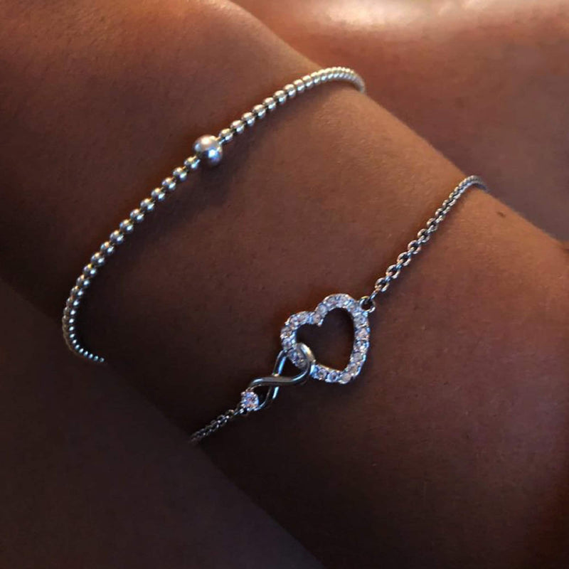 Charm Heart Shape Diamond Bracelet