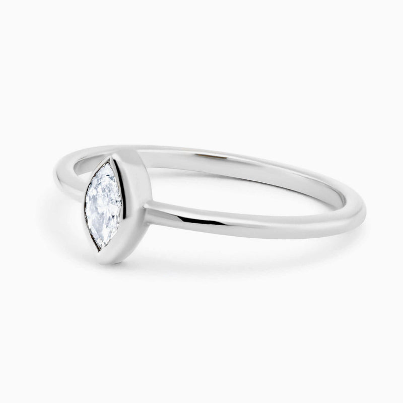 Marquise Ring, Bezel Setting, 0.15 CTW Diamond - MIUR ART