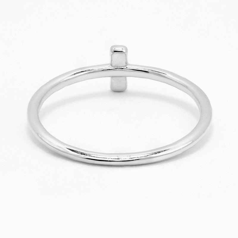 Minimal Three Stone Diamond Ring in 14K Gold- Micro Pave Diamond Ring, Trendy Diamond Ring, Gift for Her, Dainty Diamond Ring, Tiny Ring - MIUR ART