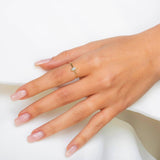 Minimalist Marquise Diamond Ring in 14K Gold Bezel Setting, Marquise Diamond Wedding Ring, Diamond Wedding Band, Minimalist Diamond Ring - MIUR ART