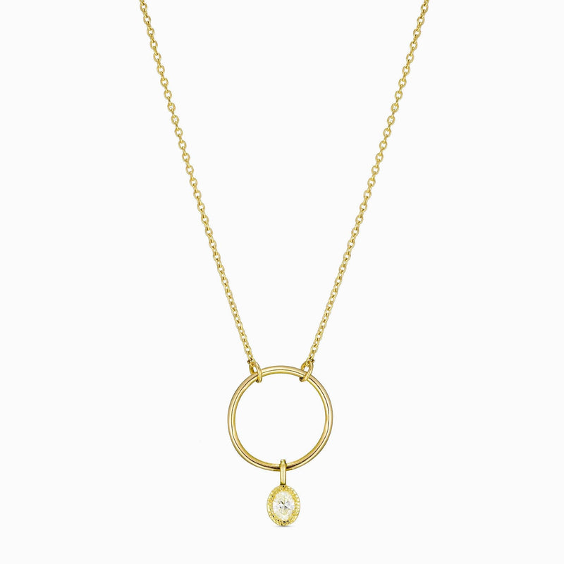 Oval Diamond Necklace / 14k Oval Cut Diamond Solitaire / Solitaire Diamond Necklace / Dainty Diamond / Necklace for Women - MIUR ART
