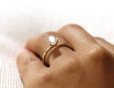 Oval Solitaire Engagement Ring in 14K Gold 1.00 CT Natural Oval Diamon. - MIUR ART