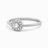 Pear Diamond Halo Ring, 1/3 CTW Natural Diamond, Halo Diamond Ring, Wedding & Engagement, Promise Ring By Miur Art Jewelry - MIUR ART