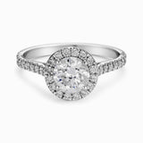 Round Diamond halo Ring in14K or 18K Gold 1.40 CT Diamond - Wedding Ring or Engagement ring / Clarity SI2+ Natural Diamond - MIUR ART