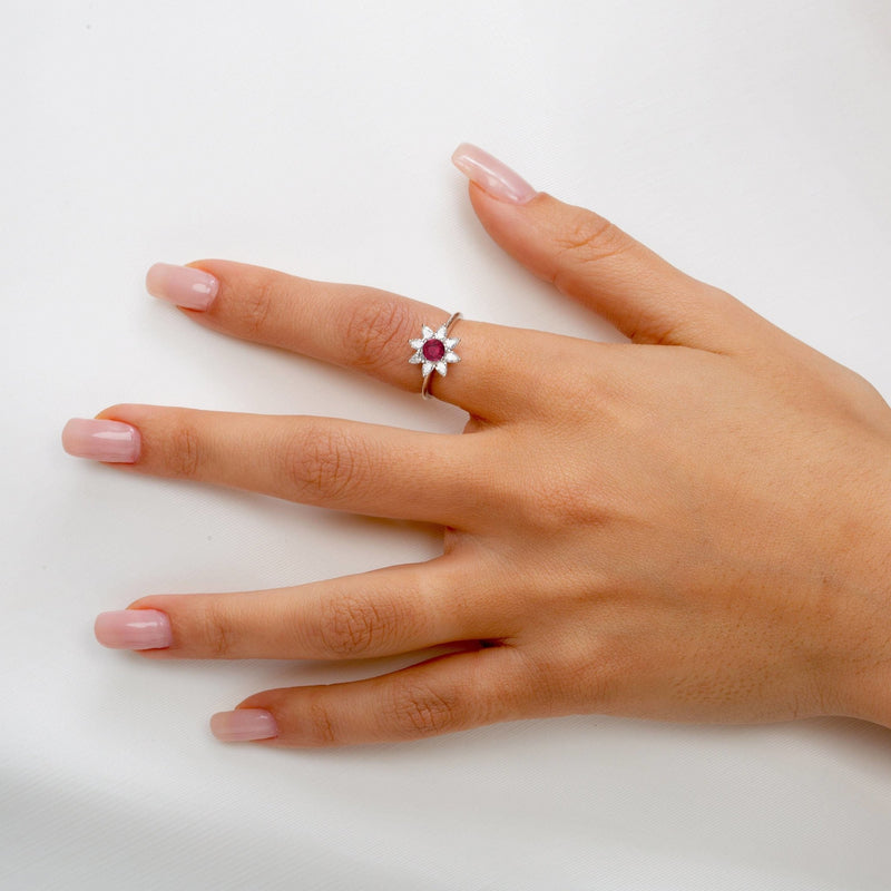 Ruby Engagement Ring & Pear Diamond / Natural Diamond / Sapphire Engagement Ring / Ruby Engagement Ring / Promise Ring / Miur Art - MIUR ART