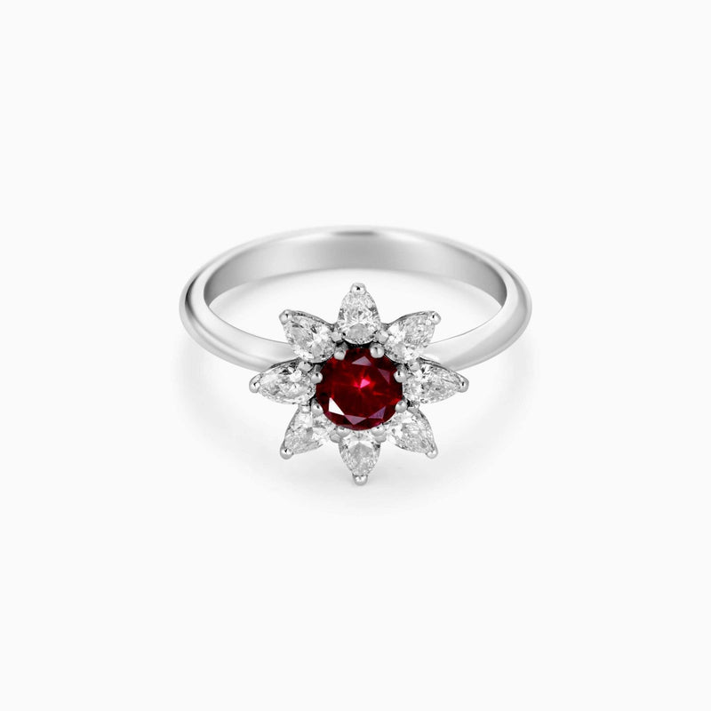 Ruby Engagement Ring & Pear Diamond / Natural Diamond / Sapphire Engagement Ring / Ruby Engagement Ring / Promise Ring / Miur Art - MIUR ART