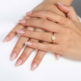 Simple Diamond Ring Round Shape in 14K or 18K Solid Gold- Trendy White Diamond Ring, Dainty Diamond Ring, Christmas Gift by MIUR ART - MIUR ART