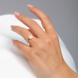 Simple Diamond Ring Round Shape in 14K or 18K Solid Gold- Trendy White Diamond Ring, Dainty Diamond Ring, Christmas Gift by MIUR ART - MIUR ART