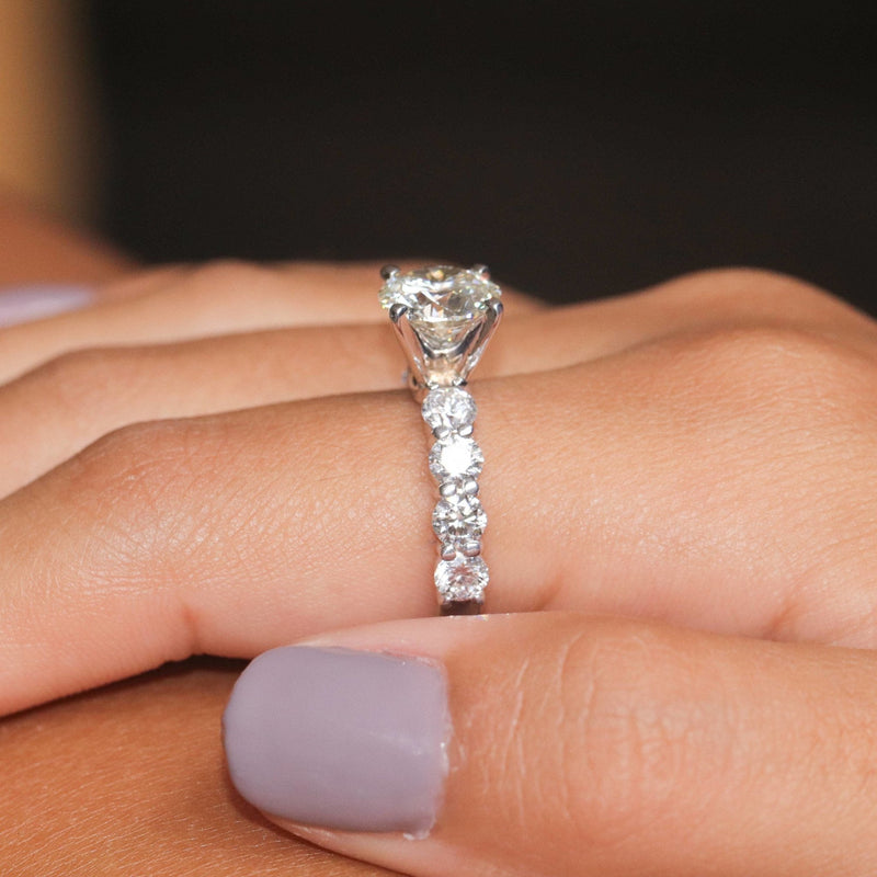 Solitaire Engagement Ring, Diamond Halo Engagement Ring, White Gold Ring, Gold Ring, Promise Ring, Propose Ring, Wedding Ring, 3.50CTW - MIUR ART