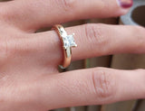 Solitaire Engagement Ring Princes Diamond Ring in 14K Gold 0.70 CTW - MIUR ART