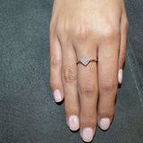 Square Shape, Micro Pave Diamond Ring - MIUR ART