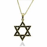 Star Of David Necklace 1/4 CTW Black Diamond - MIUR ART