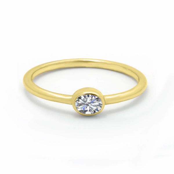 Trendy Oval Diamond Ring - MIUR ART