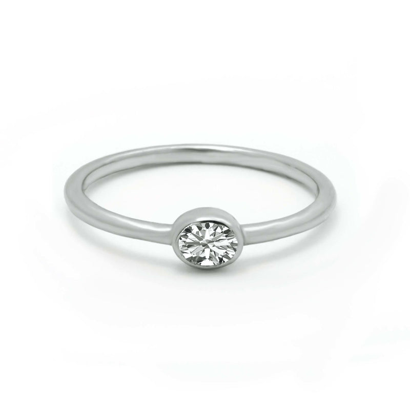 Trendy Oval Diamond Ring - MIUR ART